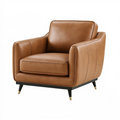 Fauteuil 86 x 82 x 86 cm en revêtement synthétique camel pour salon style moderne