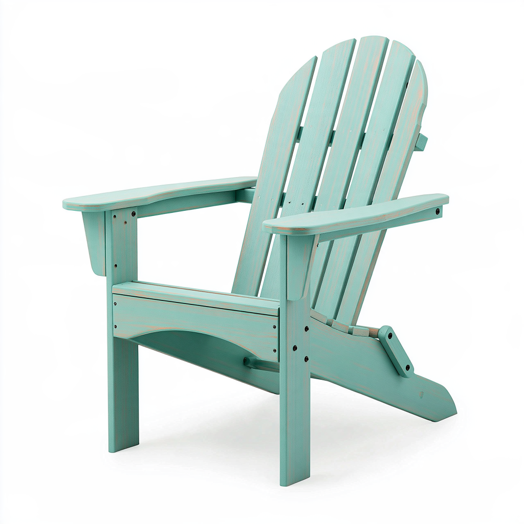 Fauteuil de jardin 82 x 90 x 98 cm en bois turquoise style Adirondack pliant