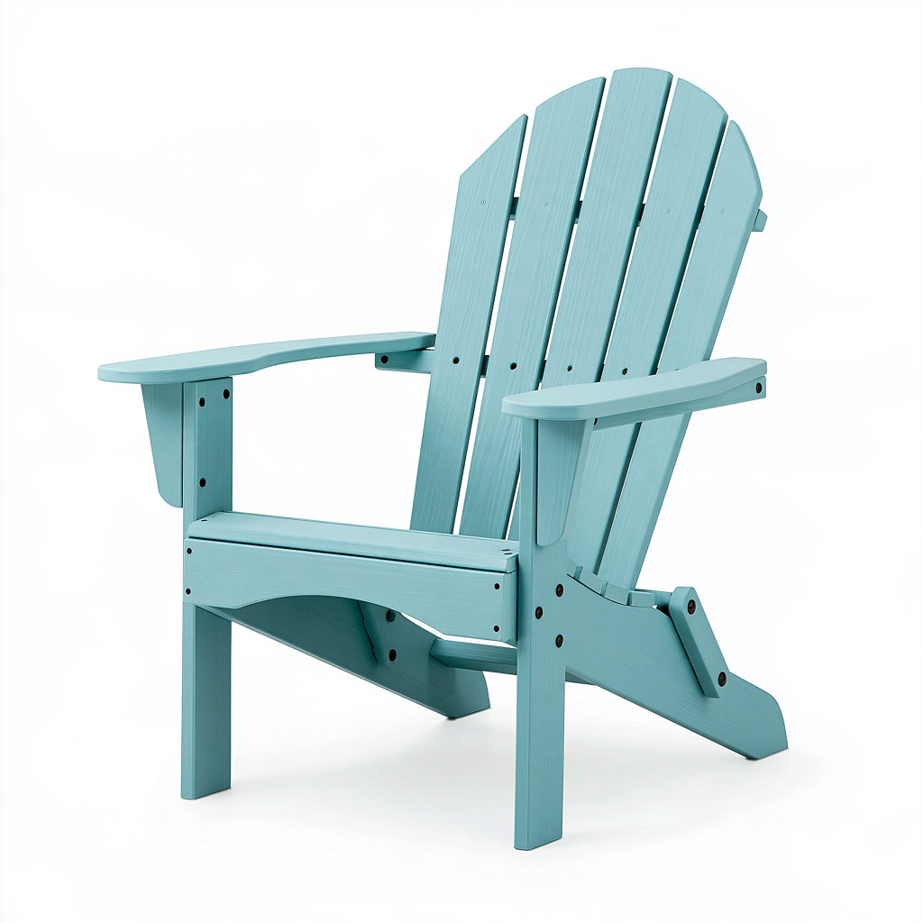 Fauteuil Adirondack 79 x 87 x 94 cm en bois peint bleu turquoise pour extérieur