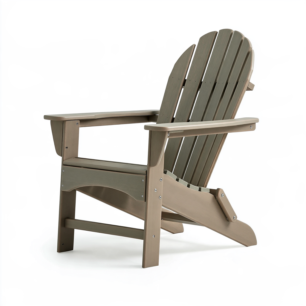 Fauteuil Adirondack 80 x 78 x 95 cm en plastique taupe pour extérieur avec dossier incliné