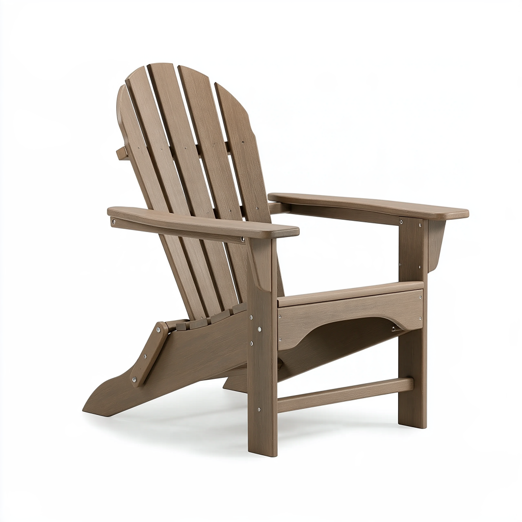 Fauteuil Adirondack 80 x 90 x 95 cm en plastique aspect bois brun pour extérieur style classique