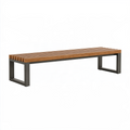 Banc de jardin 180 x 40 x 45 cm en bois et métal marron noir style industriel