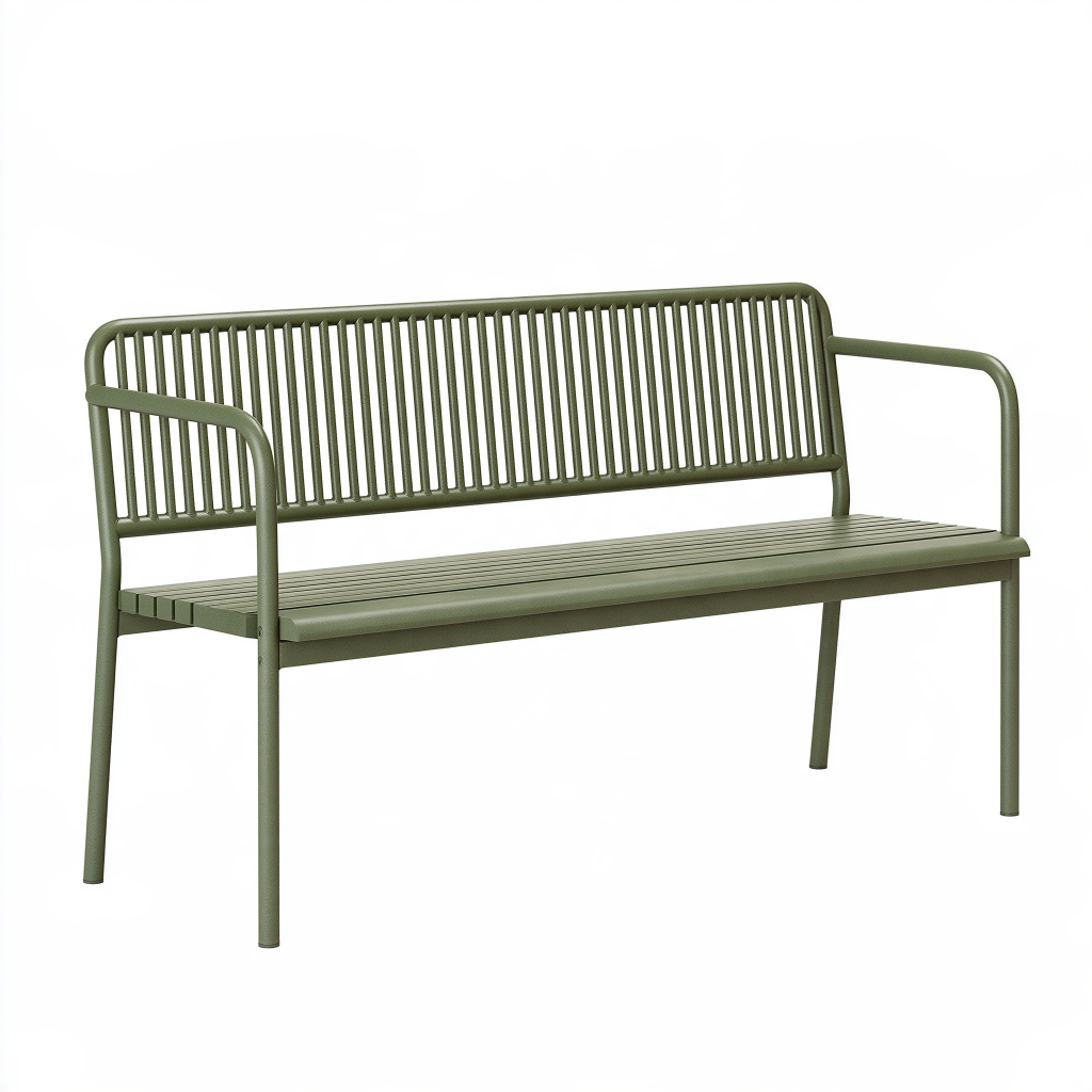 Banc de jardin 120 x 60 x 80 cm en acier vert - dossier ajouré