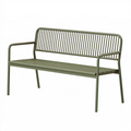 Banc de jardin 120 x 60 x 80 cm en acier vert avec dossier ajouré