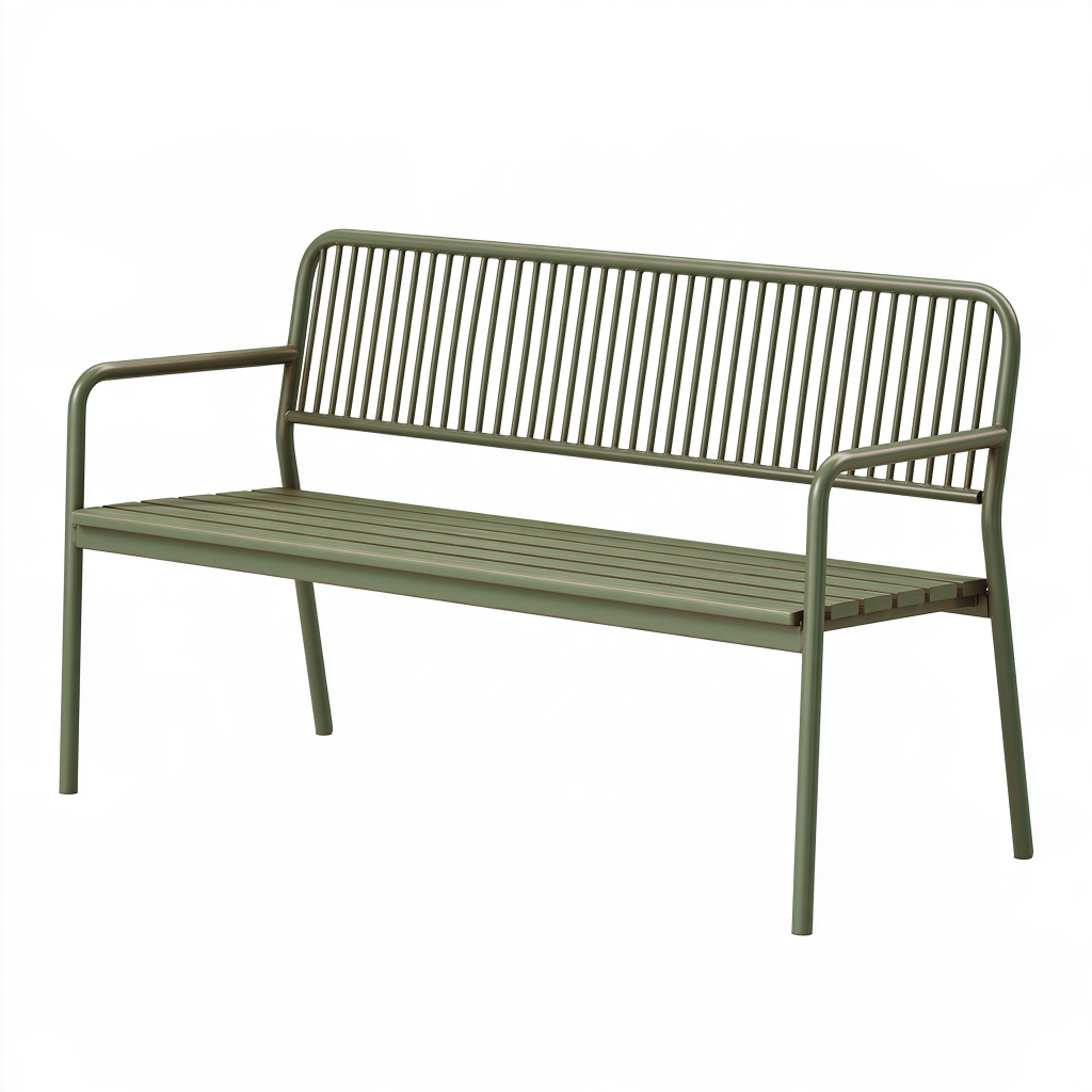 Banc de jardin 120 x 60 x 80 cm en acier vert avec dossier ajouré