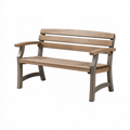 Banc de jardin 120 x 65 x 85 cm en bois marron et gris avec accoudoirs style classique